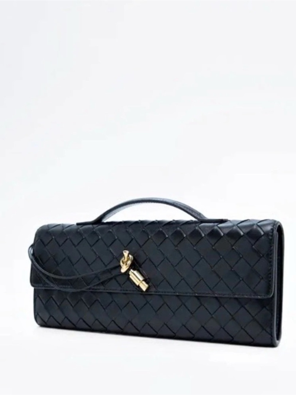 Bottega Veneta Long Andiamo Clutch Black